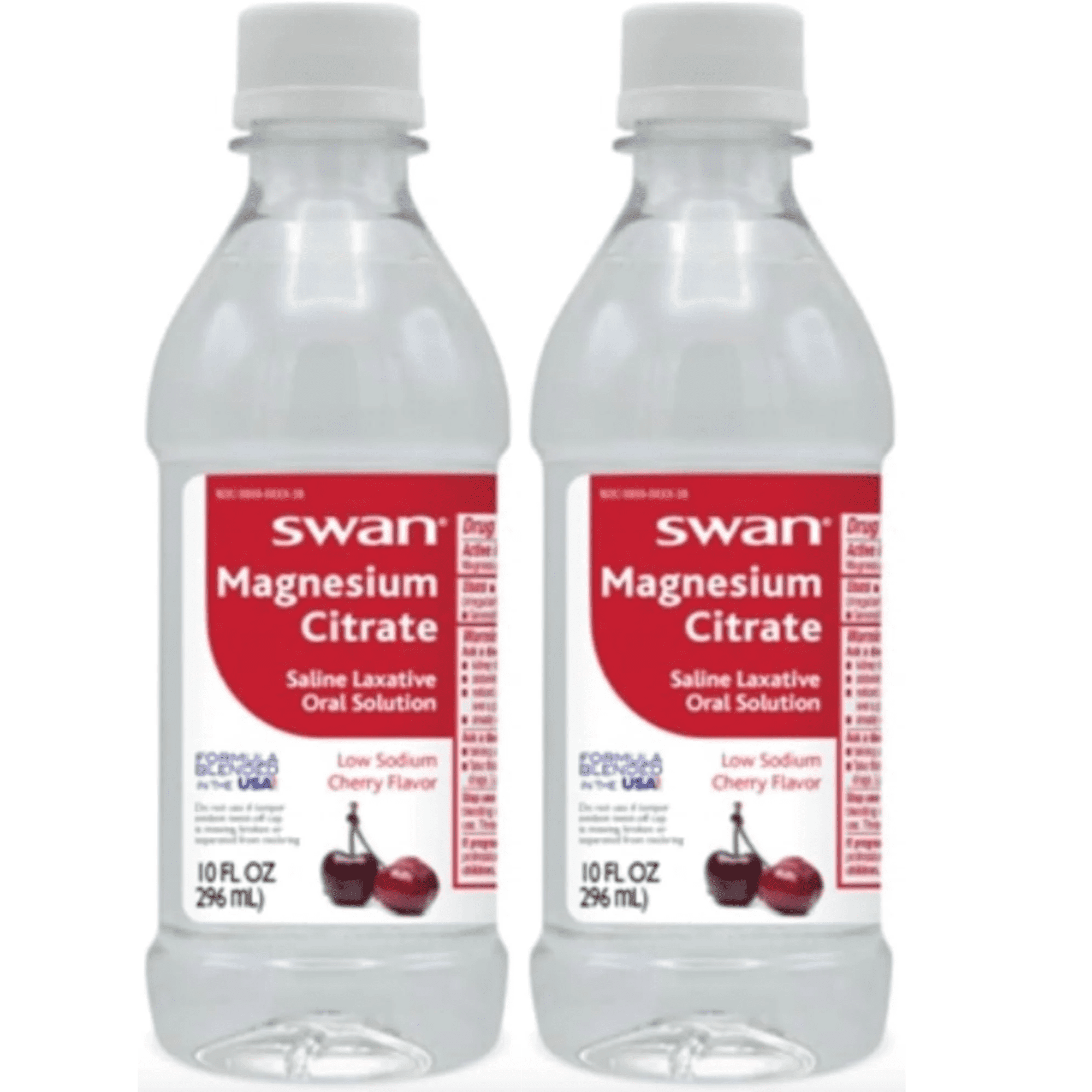 Swan Cherry Magnesium Citrate, FastActing Laxative, Low Sodium, 10 Oz