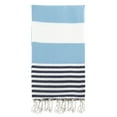 thumbnail image 1 of Swan Comfort 100% Cotton Pestemal Turkish Bath & Beach Towel, 39" x 70" - Blue - Navy Blue, 1 of 6
