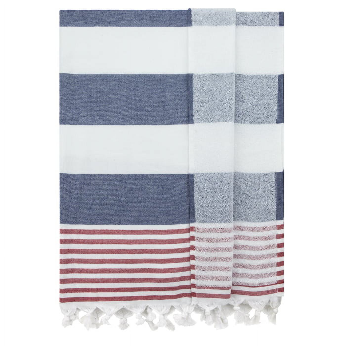 Swan Comfort Bath & Resort Beach Towel, %100 Cotton Peshtemal, Pool, Spa, Sauna, Hot Yoga Towel (Double Sided) Various Colors - ( Navy - Red ) - image 1 of 3