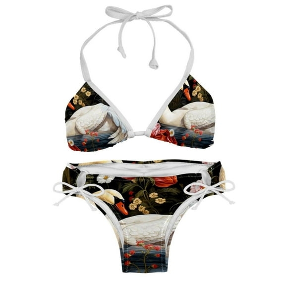 Swan Detachable Sponge Adjustable Strap Bikini Set - Two-Pack - Ideal for Beach and Pool Parties