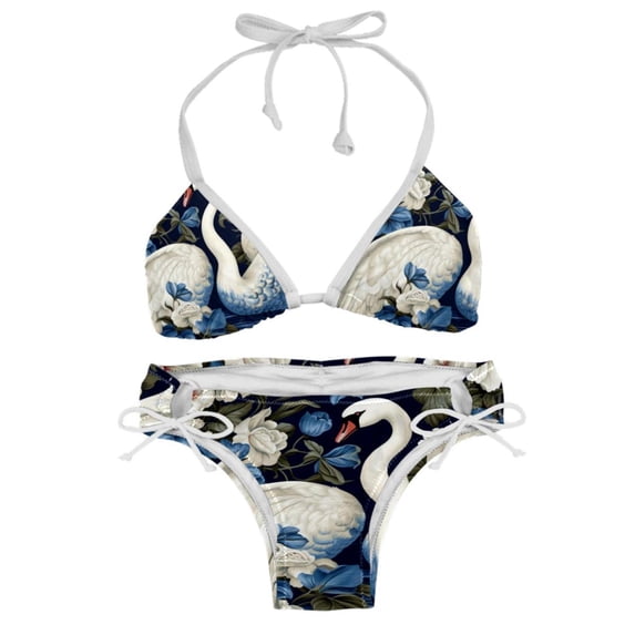 Swan Detachable Sponge Adjustable Strap Bikini Set Two-Pack Swimsuit Swim Suits Swim Wear