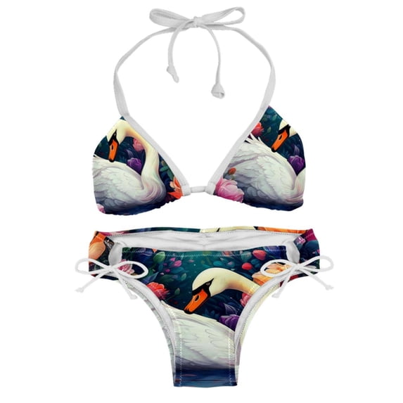 Swan Detachable Sponge Bikini Set with Adjustable Strap, Two-Pack - Ideal for Beach and Pool Parties!