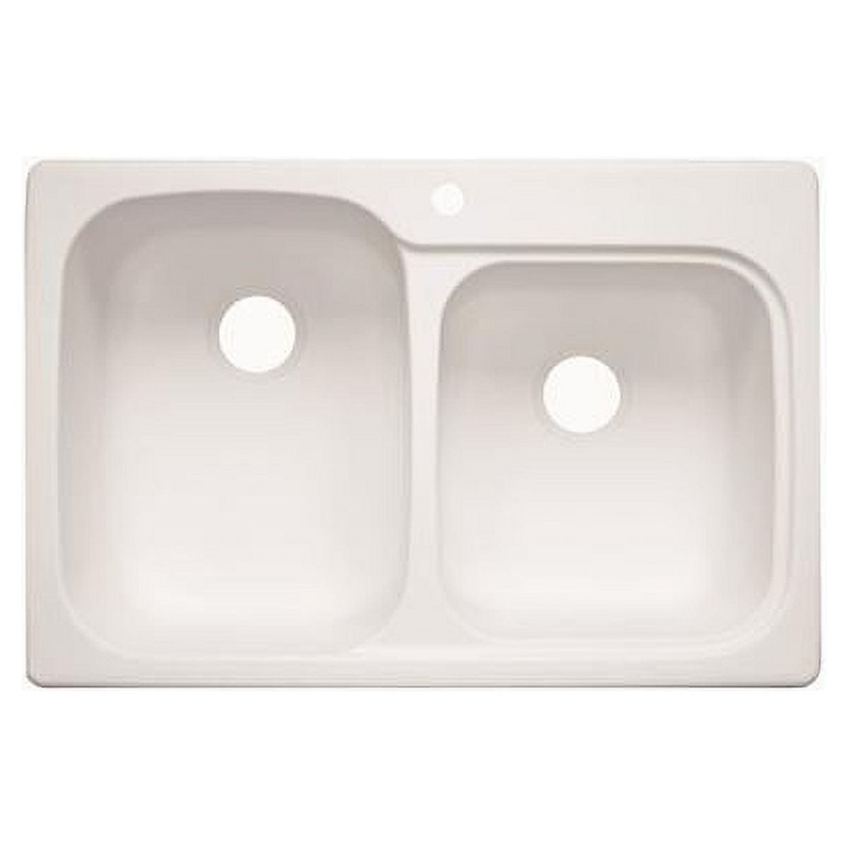 33'' White Solid Surface Double Bowl Drop-In Kitchen Sink