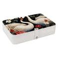 thumbnail image 1 of Swan Earring Organizer Jewelry Box Necklace Organizer PU Leather with Removable Compartment Portable, 1 of 6