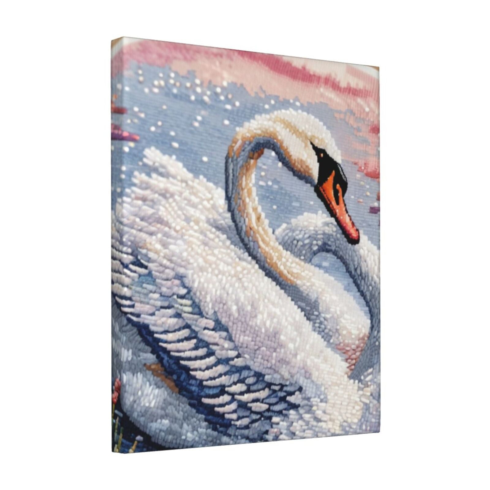 Swan Embroidery Inspired By HenriEdmond Naive Art Beaded Embroidery