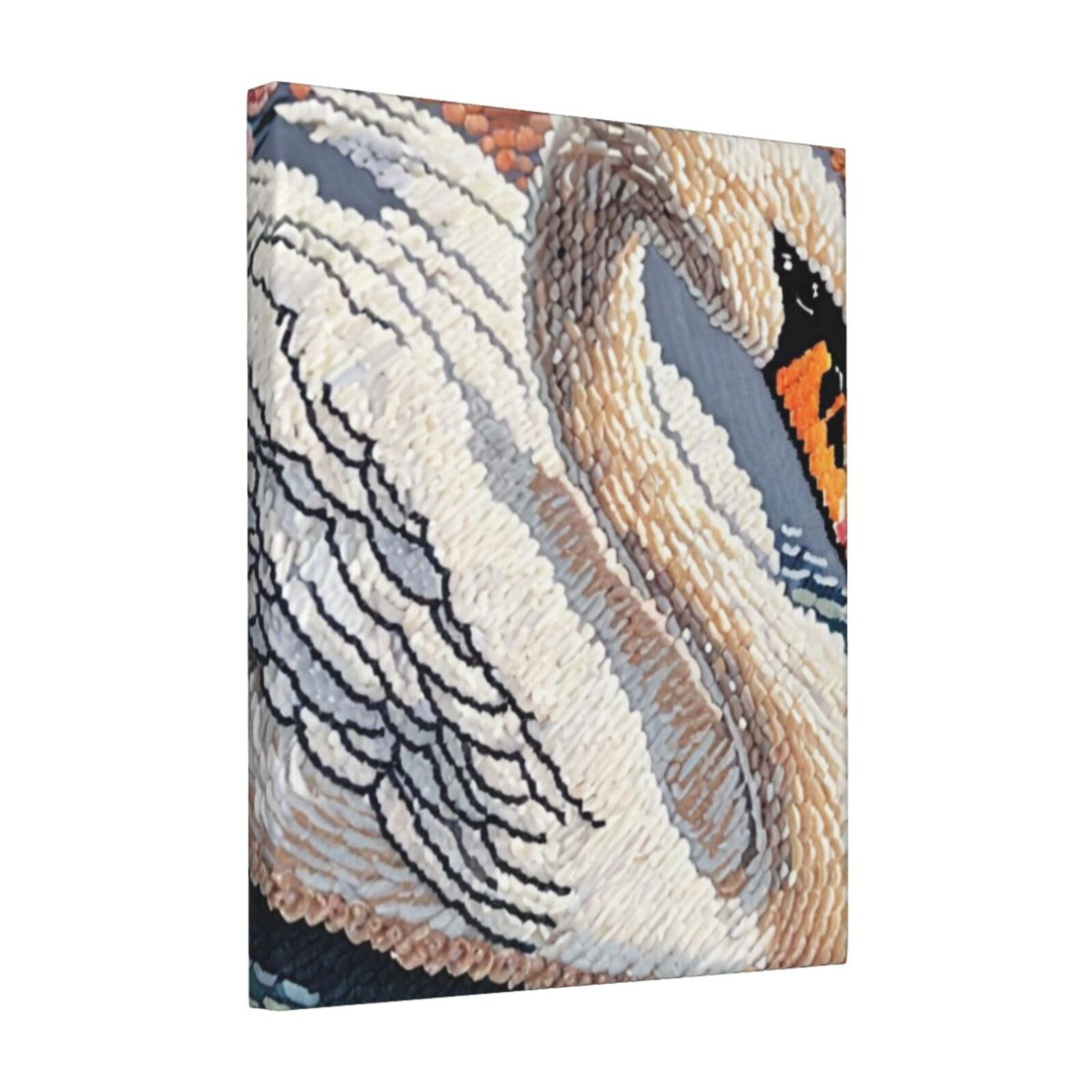 Swan Embroidery Inspired By HenriEdmond Naive Art Beaded Embroidery