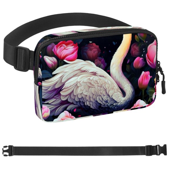 Swan Fanny Pack Waist Packs for Men Women, Waist Bag Hip Pack for Travel Hiking Running Outdoor Sports