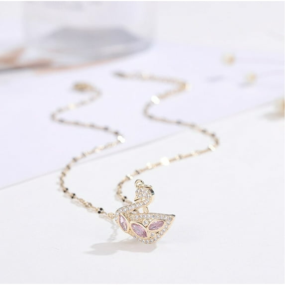 Swan Fashion Crystal Necklace Gold tone Handmade True Beauty Korean Drama