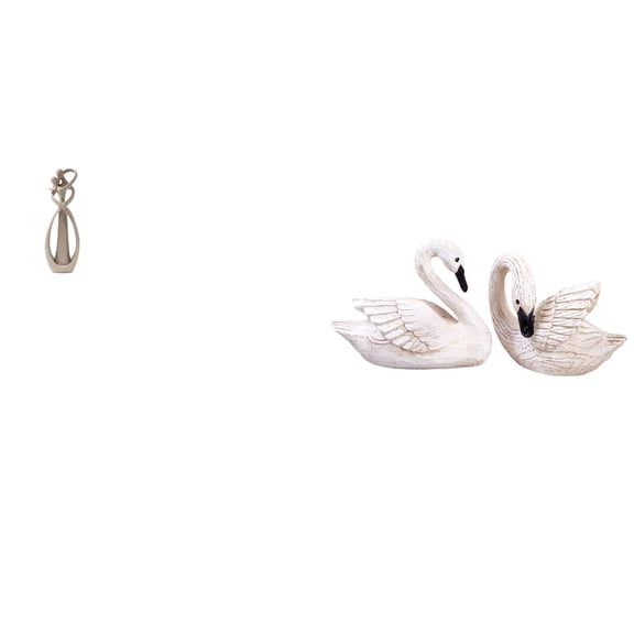 Swan Figurine Couple Miniature Resin Sculpture Art Centerpiece Handmade Decor for Bedroom Office Living Room