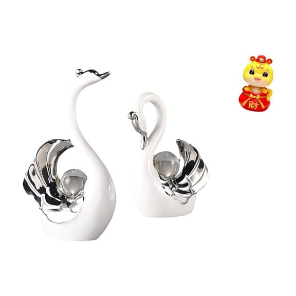 Swan Figurine Snake Sculpture Animal Ornament Ceramic Material Vivid Detail for Tabletop and Shelf Display