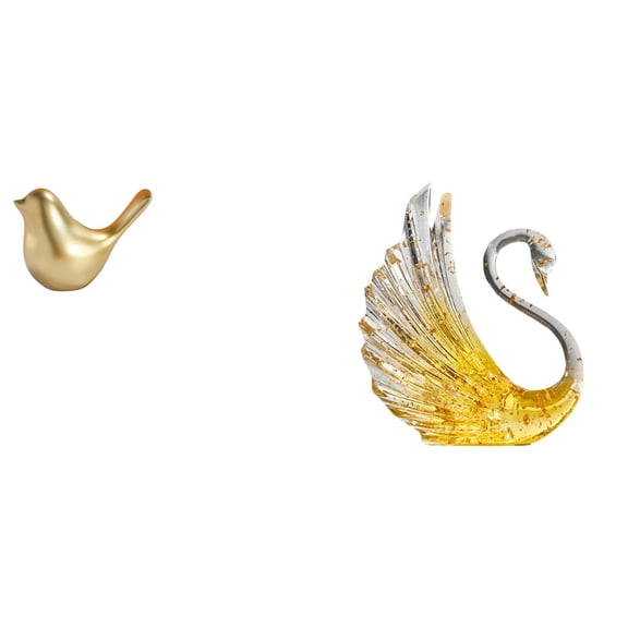 Swan Figurine Statue Bird Sculpture Animal Ornament Resin Build Elegant Living Room Wedding Decoration