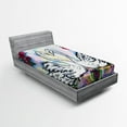 thumbnail image 1 of Ambesonne Floral Fitted Sheet, 2 White Swans in Lake, Twin Size, Multicolor, 1 of 2