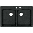 thumbnail image 1 of Swan Granite Dual Mount Dual Bowl Kitchen Sink (22" x 33") with 2 Faucet Holes, 1 of 1