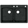 thumbnail image 1 of Swan Granite Dual Mount Dual Bowl Kitchen Sink (22" x 33") with 3 Faucet Holes, 1 of 1