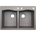thumbnail image 1 of Swan Granite Dual Mount Dual Bowl Kitchen Sink (22" x 33") with 3 Faucet Holes, 1 of 1