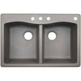 thumbnail image 1 of Swan Granite Dual Mount Dual Bowl Kitchen Sink (22" x 33") with 4 Faucet Holes, 1 of 1
