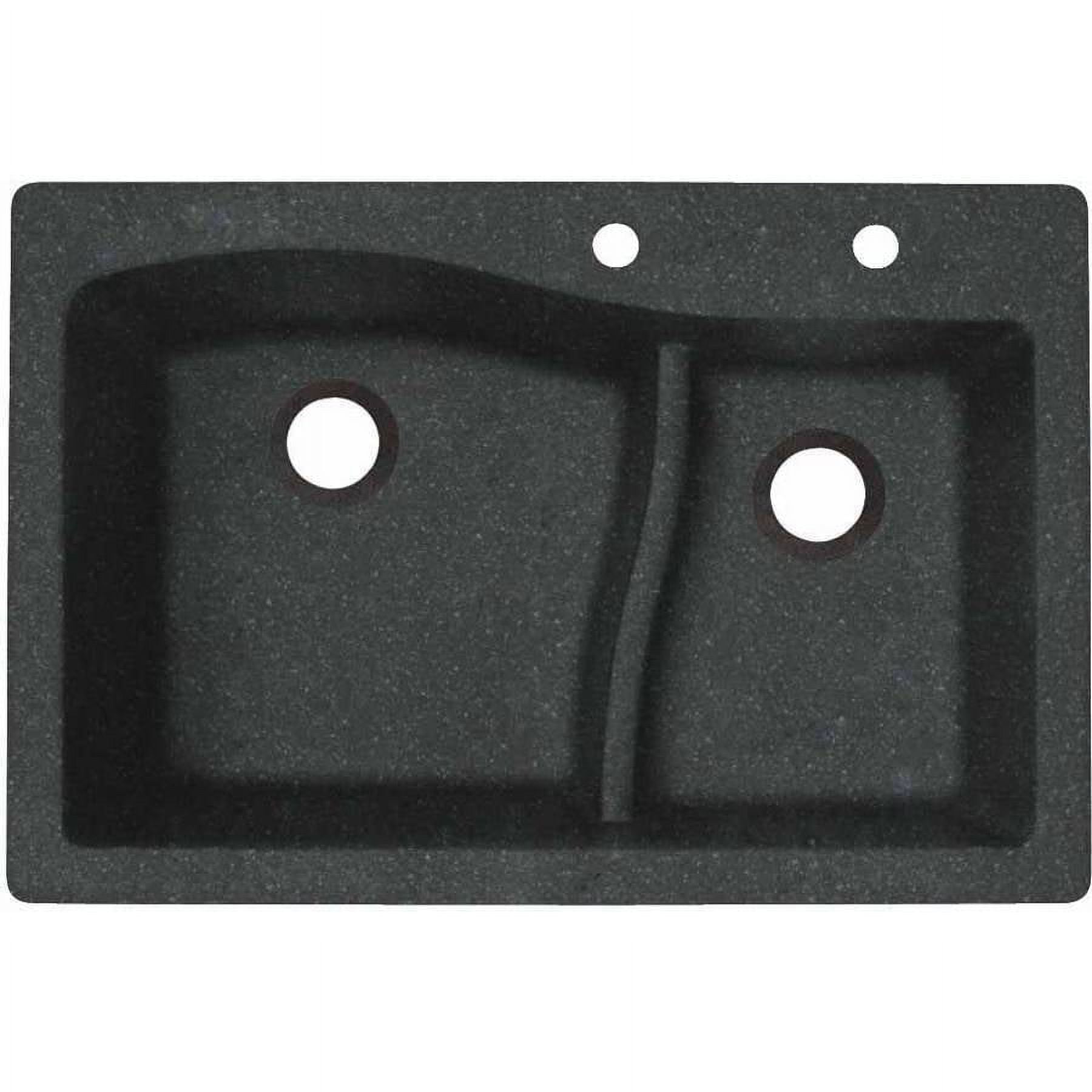 Swan Granite GRANITE Dual Mount Kitchen Sink (22" x 33") with 2 Faucet Holes