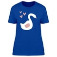 thumbnail image 1 of Swan & Hearts Cartoon T-Shirt Women -Image by Shutterstock, Female Large, 1 of 2