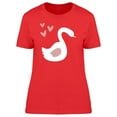 thumbnail image 1 of Swan & Hearts Cartoon T-Shirt Women -Image by Shutterstock, Female x-Large, 1 of 2