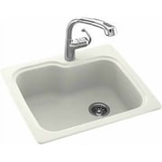 swan kssb-2522-010 25" x 22" swanstone single-basin dual mount kitchen sink, available in various colors