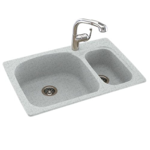 Swan Solid Surface 33'' x 22'' Double Basin Drop-In Kitchen Sink