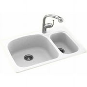 Swan KSLS-3322-010 33" x 22" Swanstone Double-Basin Dual Mount Kitchen Sink, Available in Various Colors