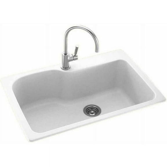Swan KSSB-3322-010 Almond Swanstone 33in Rectangle Single Basin Sink