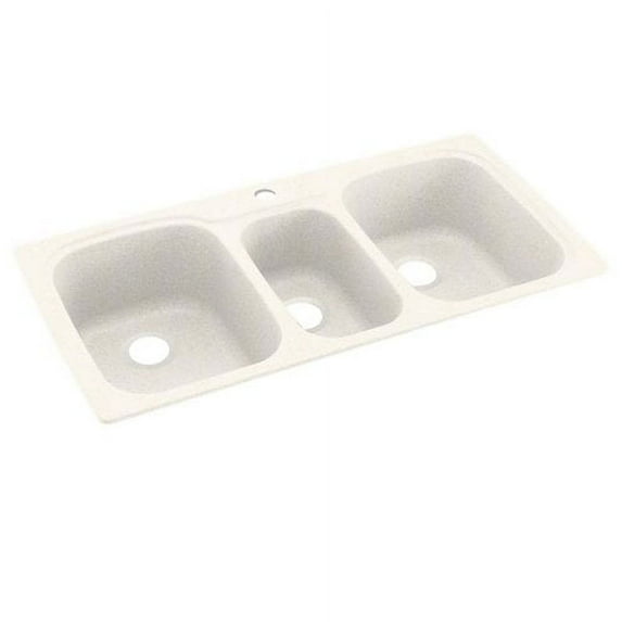 Swan KSTB-4422-010 44" x 22" Swanstone Triple-Basin Dual Mount Kitchen Sink, Available in Various Colors