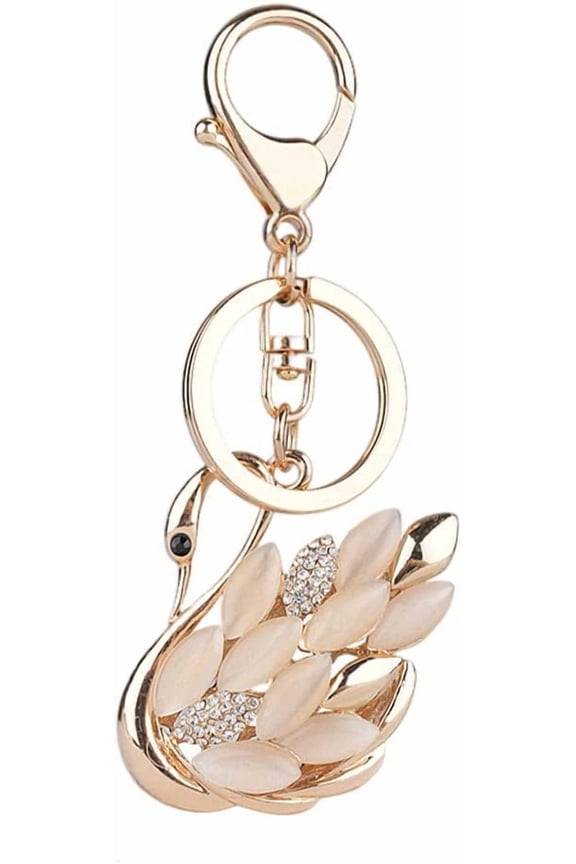 Swan Keychain Bling Keychains for Women Car Decor Women Keychain Swan Wallet Keychain Keychains for Backpacks European and American Miss Zinc Alloy Rhinestone Decoration