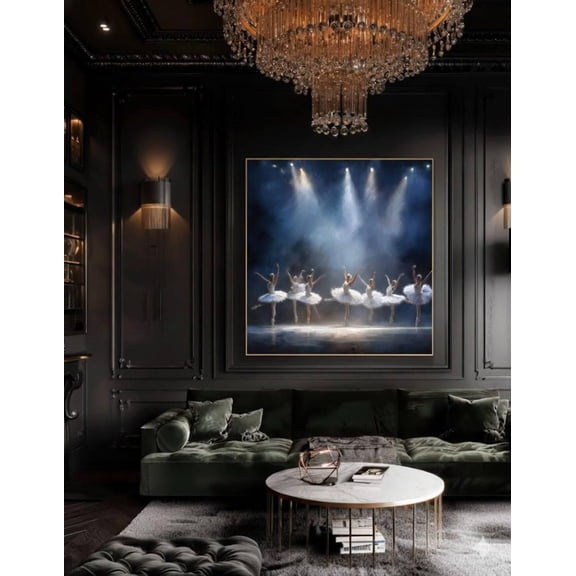 Swan Lake Ballet Horizontal Wall Art Print, Unframed Paper Poster 24x36in
