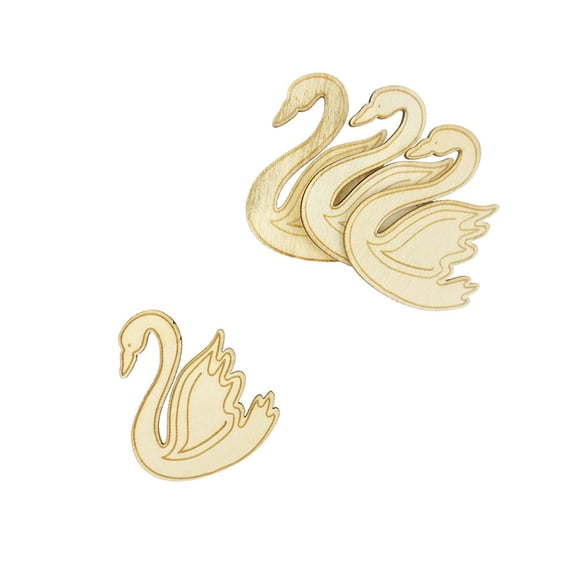 Swan Laser-Cut Wood Shapes, Natural, 2-Inch, 12-Count