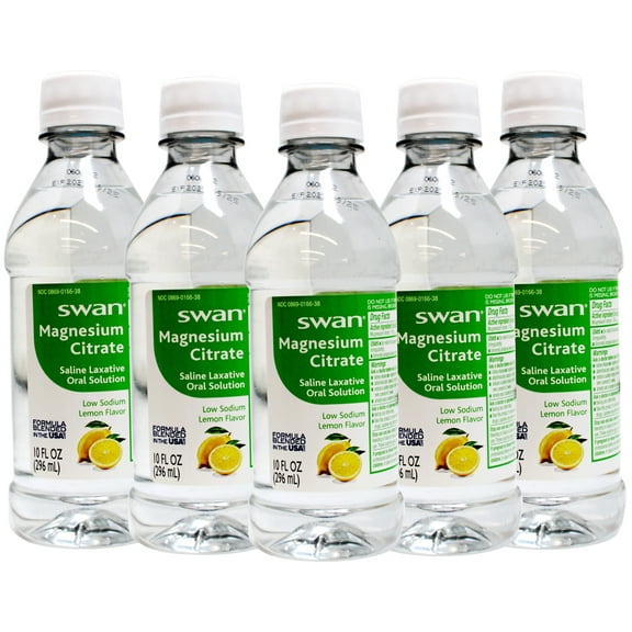 Swan Magnesium Citrate Saline Laxative Lemon 10 oz. (Pack of 5)