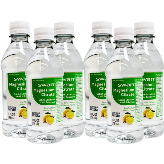 Swan Magnesium Citrate Saline Laxative Lemon 10 oz. (Pack of 6)