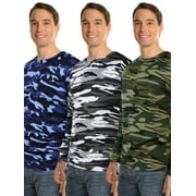 Swan Mens Brushed Fleece Long-Sleeve Crewneck Thermal Tops 3-Pack