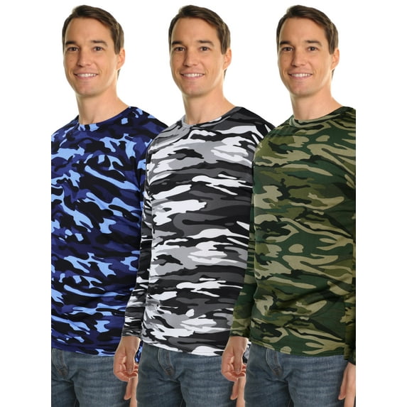 Swan Men's Brushed Fleece Long-Sleeve Crewneck Thermal Tops (3-Pack)