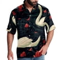 thumbnail image 1 of Swan Men's Casual Printed Poplin Short Sleeve Button Down Beach Shirt with Spread Collar Top, 1 of 6