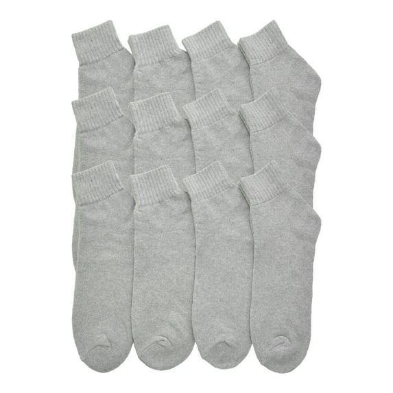 Swan Men's Unisex Quarter Socks (12-Pairs)