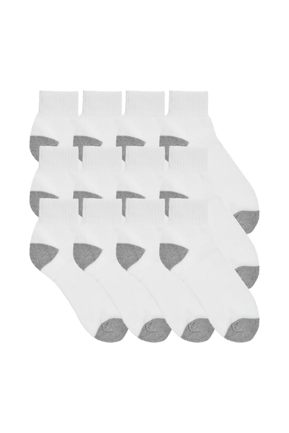 Men's Unisex Quarter Socks (12-Pairs)