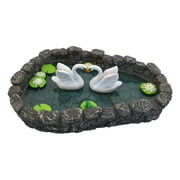 Swan Miniature Pond - LOVE is in the air!  A Miniature Swan Lake for a Miniature Fairy Garden and Miniature Garden Accessories by GlitZGlam