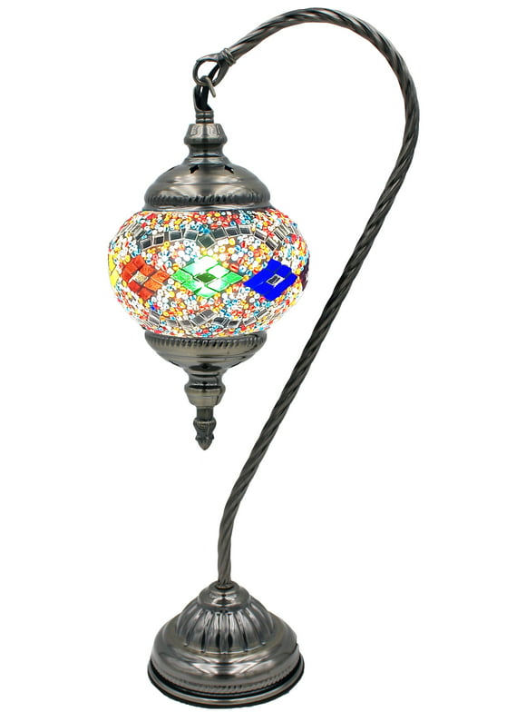 Swan Neck Handmade Stained Glass Mosaic Table Lamp Light Turkish Moroccan 107
