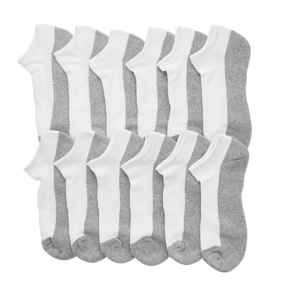 Swan No-Show Cotton Men's Socks with Cushioned Soles (12-Pack)