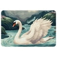 thumbnail image 1 of Swan Non-Slip Polyester Bath Rug, Machine Washable Area Rugs for Bathroom and Chair Rug, 1 of 6