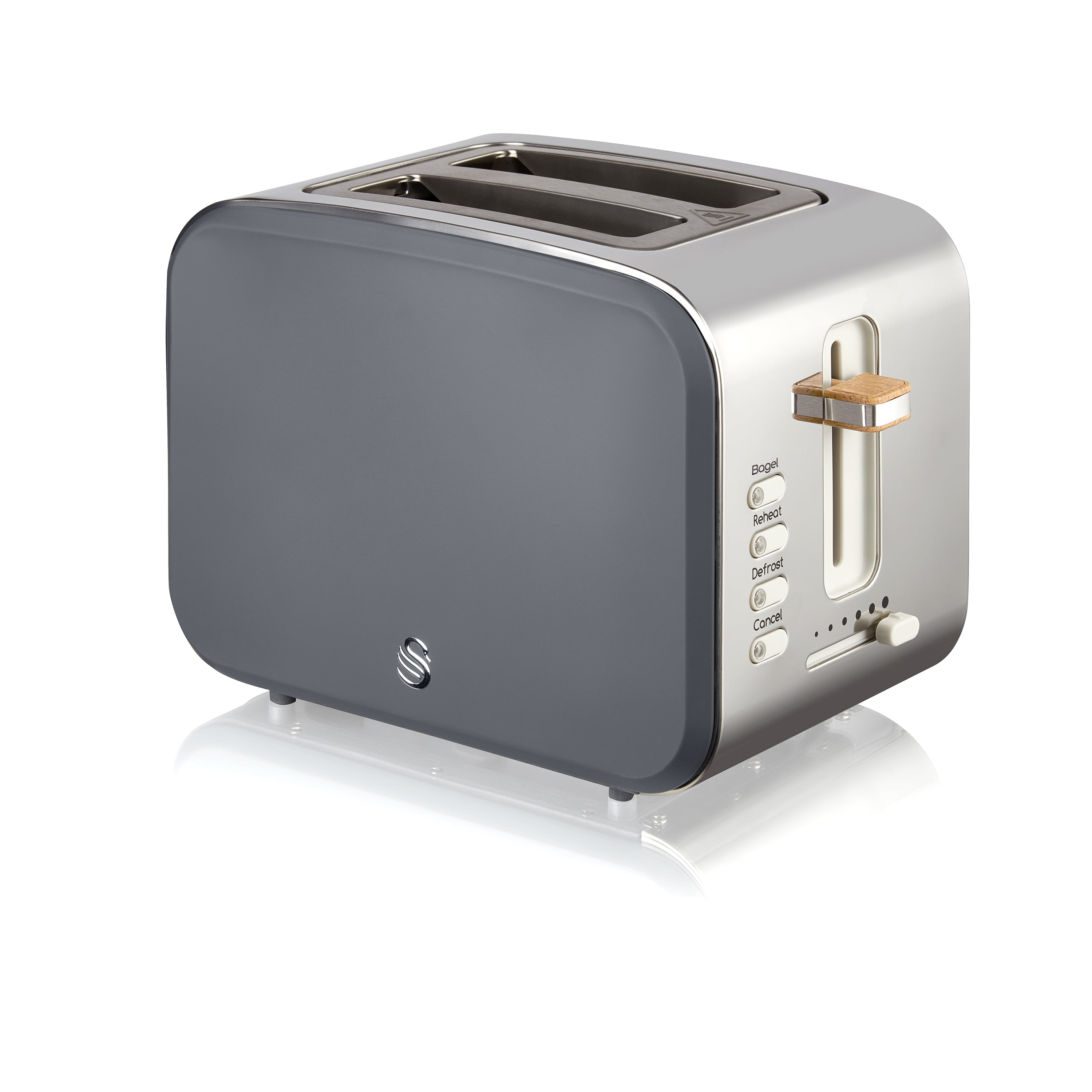 2 Slice Toaster with Thin Chrome Band Gray - Figmint™