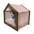 thumbnail image 1 of Swan Pet House, Hand Drawn Style White Birds on Coral Backdrop with Patterned Wings and Little Hearts, Outdoor & Indoor Portable Dog Kennel with Pillow and Cover, 5 Sizes, Multicolor, by Ambesonne, 1 of 5