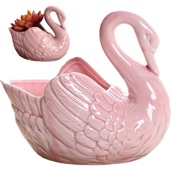 Swan Planter, Cute Elegant Swan-Shaped Succulent Pots, Simple Ceramic Pots for Plants, Decorative Flower Pot for Home, Office