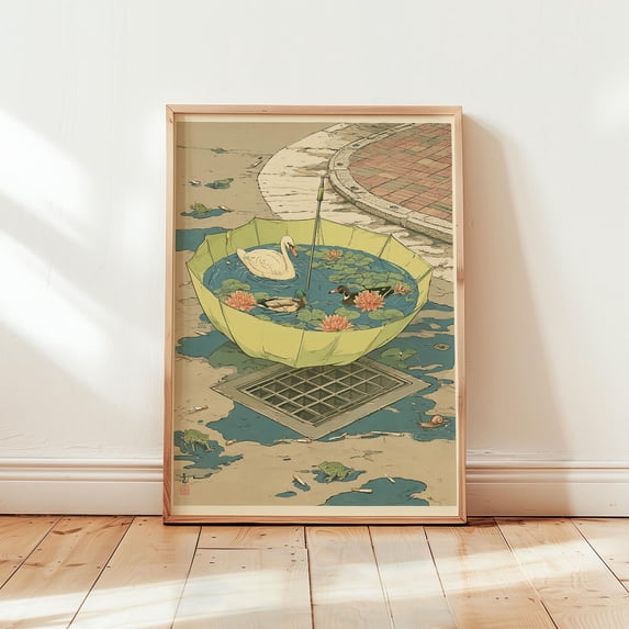 Swan Pond Poster, Surreal Nature