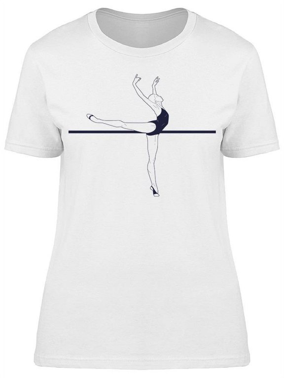 Swan Pose Ballerina Dancer T-Shirt Women -Image by Shutterstock, Female Medium