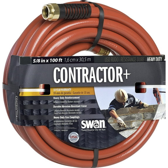 Swan Products CONTRACTOR+ 0.625 in x 100 ft Commercial Duty Garden Hose