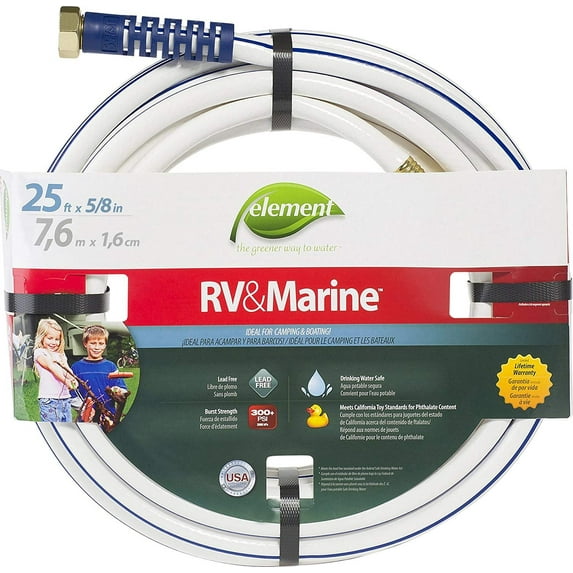Swan Products ELMRV58025 Element RV & Marine Camping and Boating Water Hose 25 ft. x 5/8 in. , White