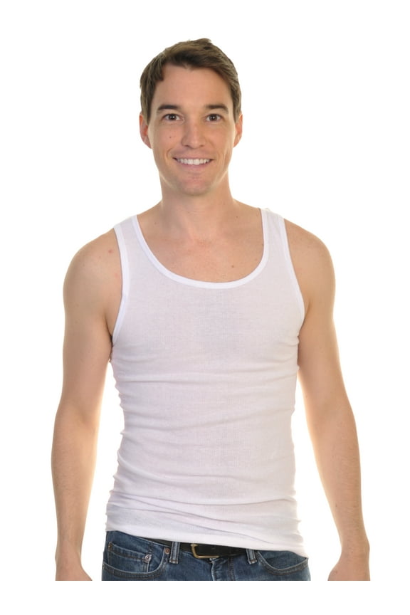 Ribbed White A-Shirt (12-Pack)